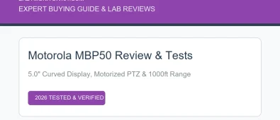 Motorola MBP50 Review: 5.0″ Curved Screen, PTZ & Lab Tests (2026)